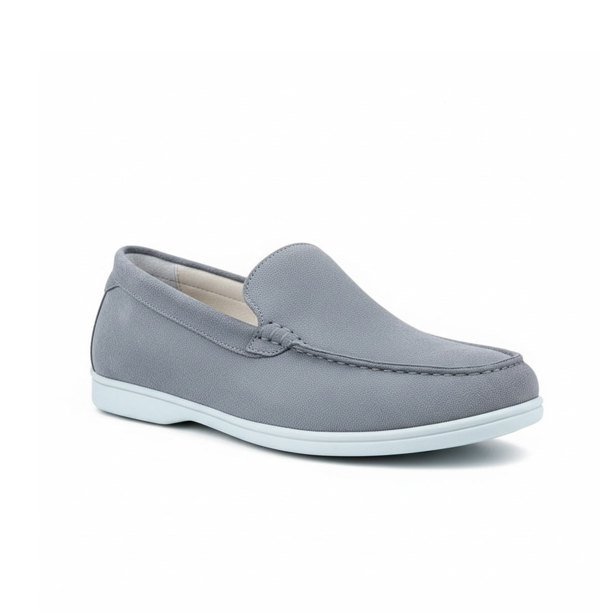 CHAUSSURE EN CUIR GRIS -CNG