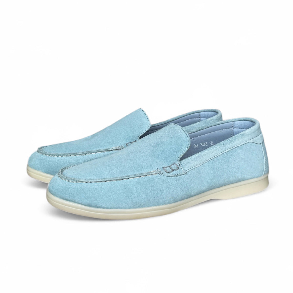 CHAUSSURE EN CUIR BLEU CIEL-CNG